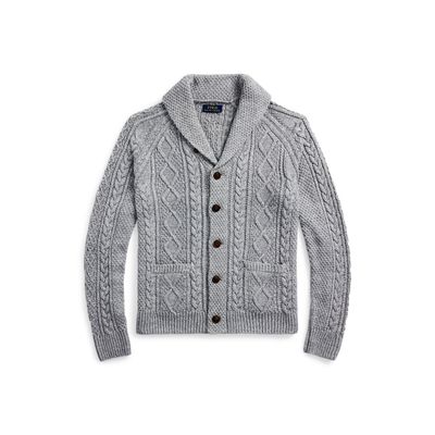 LSARANSHWLCR-LONG SLEEVE-CARDIGAN, GREY, XXL
