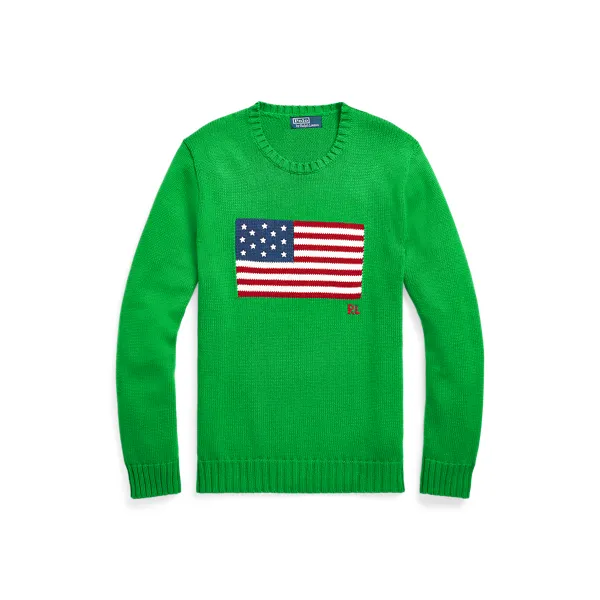 LS CN FLAG-LONG SLEEVE-PULLOVER, GREEN, XL
