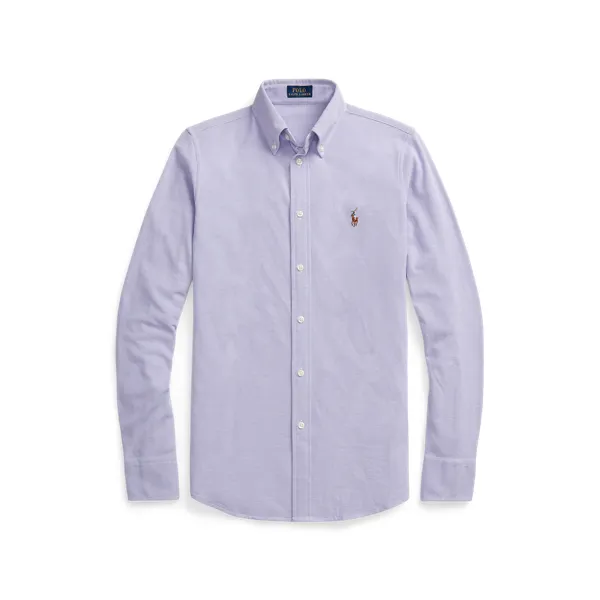 LS KNT OX ST-LONG SLEEVE-BUTTON FRONT SHIRT, PURPLE, L