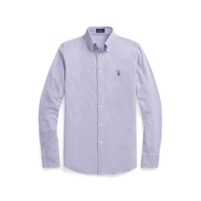 LS KNT OX ST-LONG SLEEVE-BUTTON FRONT SHIRT, PURPLE, L