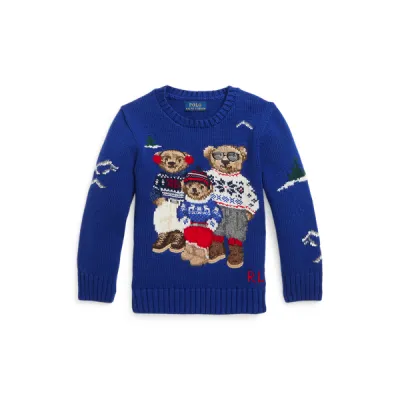LS CN BEAR-SWEATER-PULLOVER, BLUE, 3