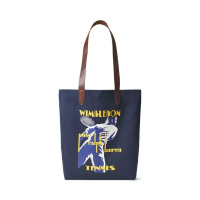 CANVAS/ LEATHER-SHOPPER TOTE-TTE-MED, BLUE, OSZ