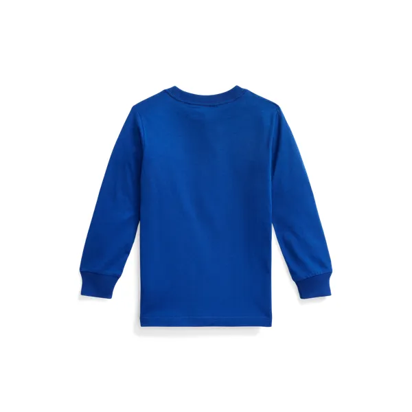 JERSEY-LS SLD CLSC-TP-TSH, BLUE, 3/3T