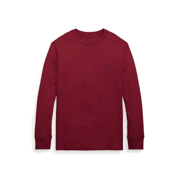 LS CN-KNIT SHIRTS-T-SHIRT, RED, XL