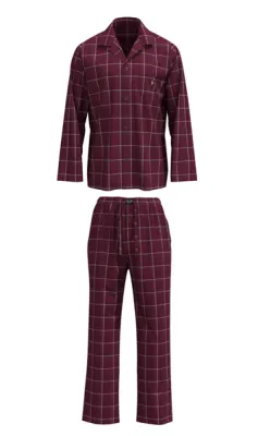 L/S PJ SET-SLEEP-SET, RED, XXL