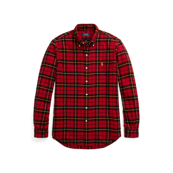 LT WT FLANNEL-LSL-SPS, RED, L