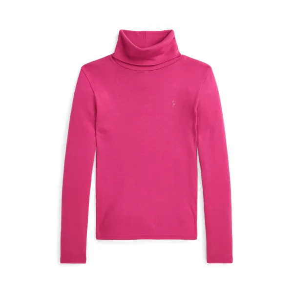SLD TRTLENCK-KNIT SHIRTS-PULLOVER, PINK, L