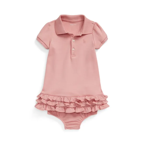 SOLID RUFFLE-DRESSES-KNIT, PINK, 24M