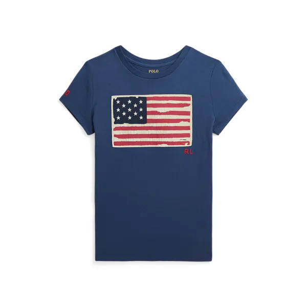 SS FLAG TEE-KNIT SHIRTS-T-SHIRT, BLUE, S