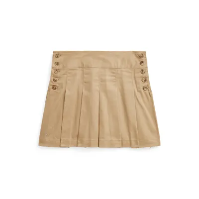 20/1 COTTON TWILL-PLEATEDSKIRT-KT-ALI, BEIGE, 5