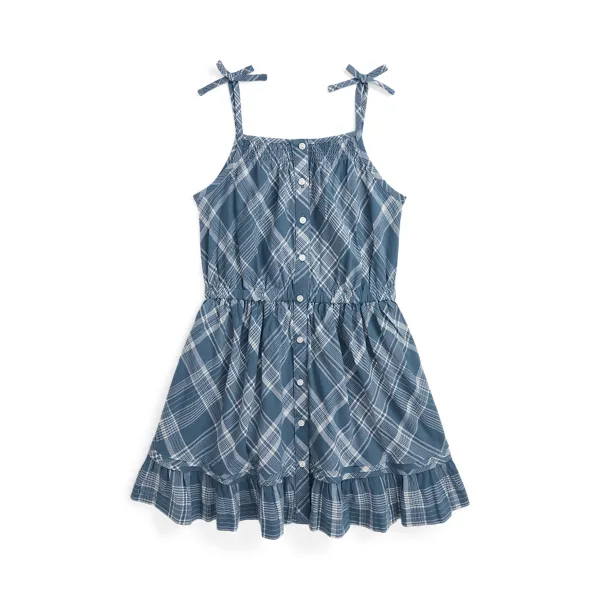 40S CTN MADRAS-BTNDWNPLDDRS-DR-DAD, BLUE, 4