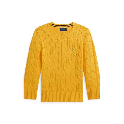 LS CABLE CN-TOPS-SWEATER, GOLD, 2
