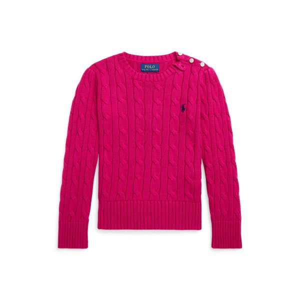 CABLE CN-SWEATER-PULLOVER, PINK, 2