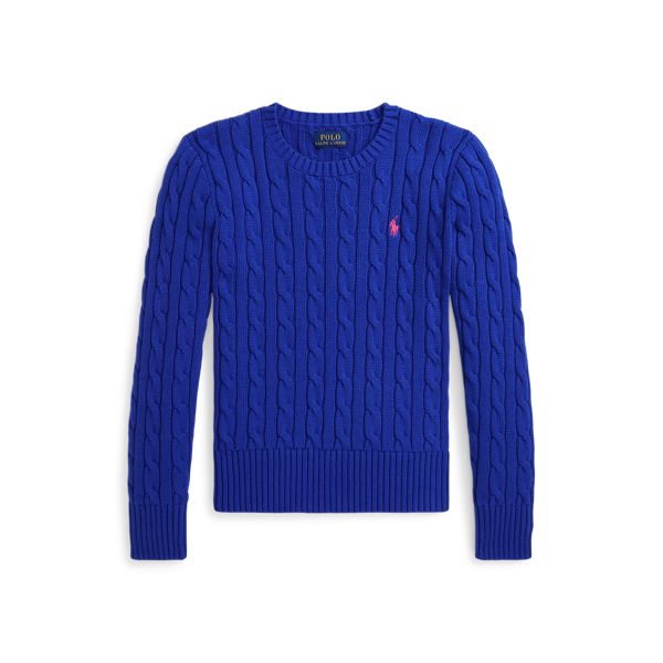 CABLE CN-SWEATER-PULLOVER, BLUE, S