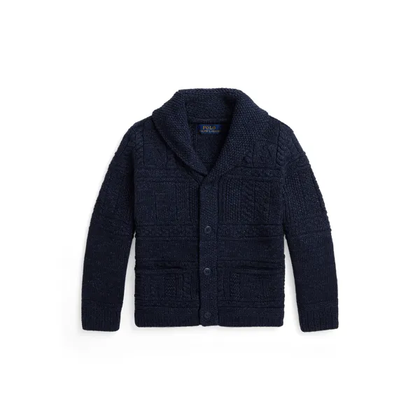 LS SHAWL CRD-SWEATER-CARDIGAN, BLUE, 6