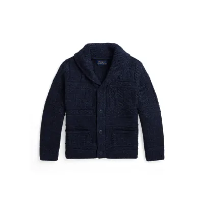 LS SHAWL CRD-SWEATER-CARDIGAN, BLUE, 6