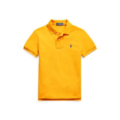 SLIM POLO-TOPS-KNIT, YELLOW, S