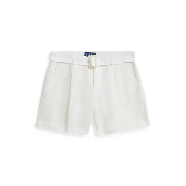 BELTEDSHORT-SHORTS-PLEATED, WHITE, 16