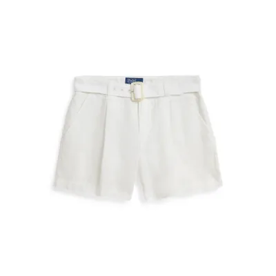 BELTEDSHORT-SHORTS-PLEATED, WHITE, 16
