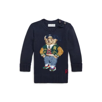 LS CN BEAR-SWEATER-PULLOVER, BLUE, 3M