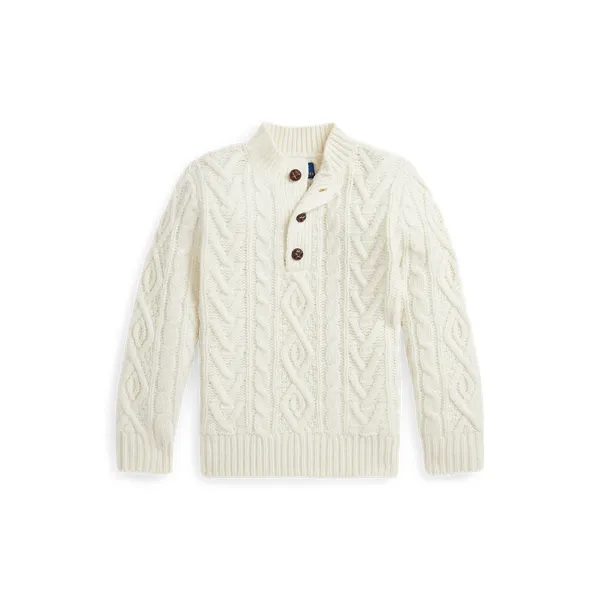 LS MOCK CABL-SWEATER-PULLOVER, BEIGE/NATURALS, 3