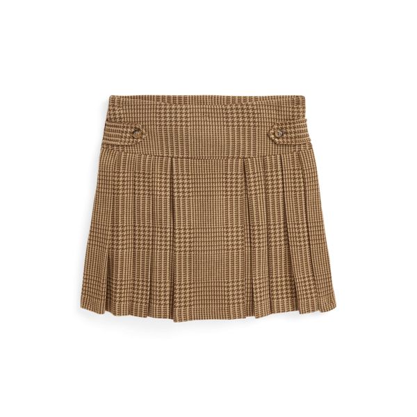 PLEAT SCOOTR-SKIRT-A LINE, BROWN, M