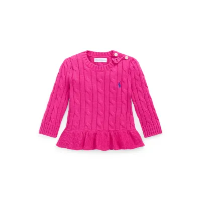 CLASSIC CABL-SWEATER-PULLOVER, PINK, 18M