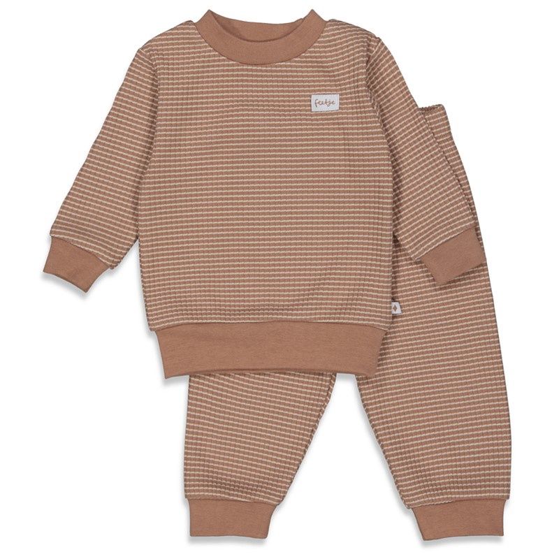 Feetje Wafelpyjama Bruin s