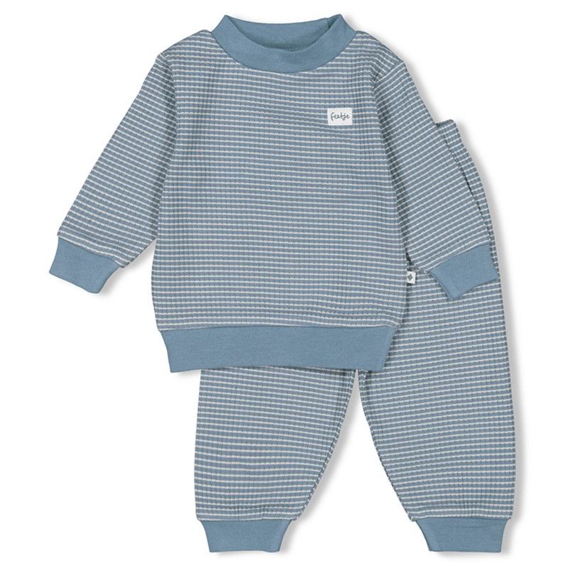 Feetje Wafelpyjama IJs Blauw S