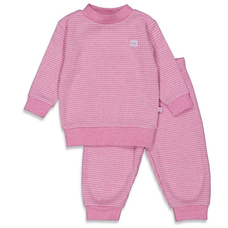 Feetje Wafelpyjama Roze melange L