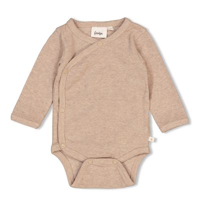 Feetje Wikkelromper rib - the magic is in you Taupe
