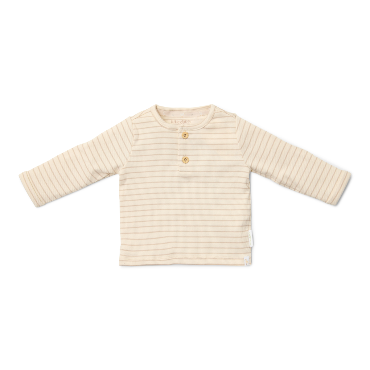 Little Dutch Tshirt ls soft beige stripe