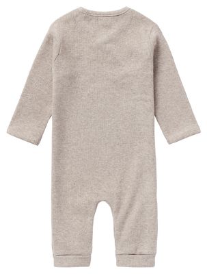 Noppies playsuit LS rib Nevis Taupe