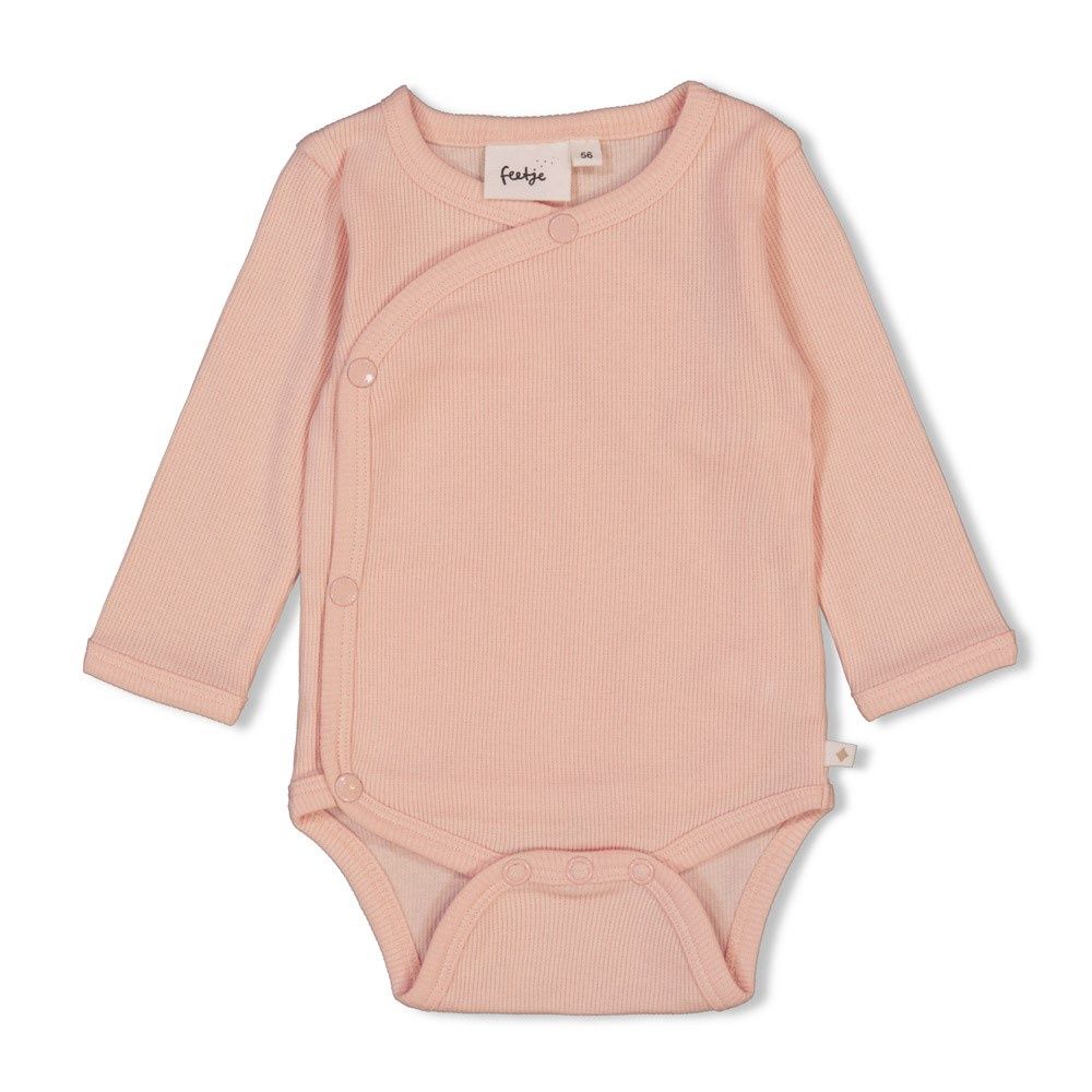 Feetje Wikkelromper rib - the magic is in you Pink
