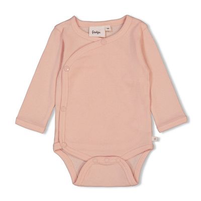 Feetje Wikkelromper rib - the magic is in you Pink
