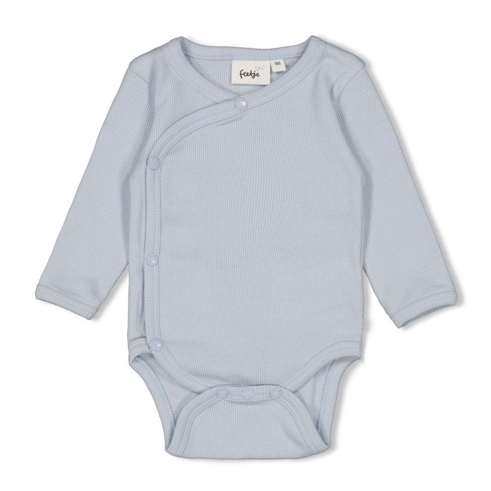 Feetje Wikkelromper rib - the magic is in you blue