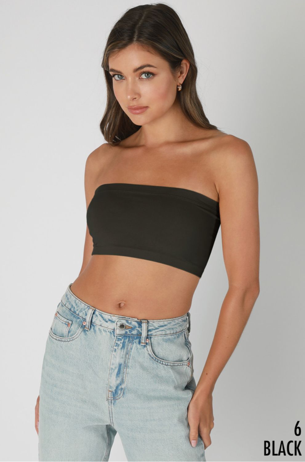 BANDEAU TOP, Color: BLACK, Size: ONE SIZE