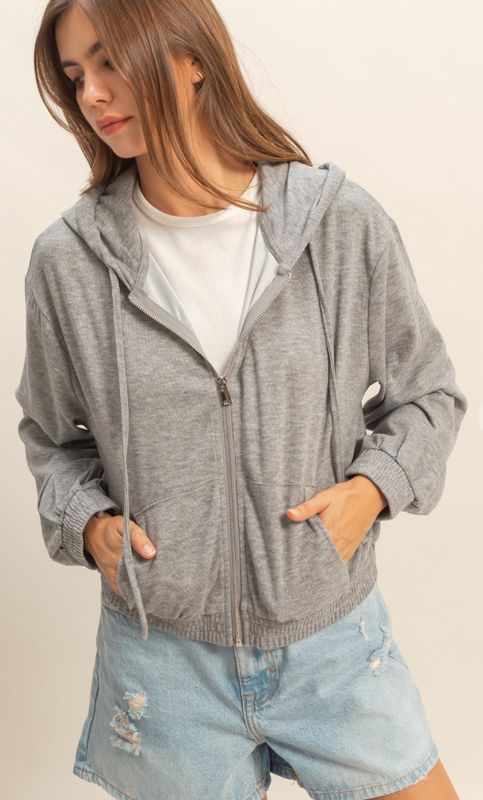 ZIP UP HOODIE SWEATSHIRT