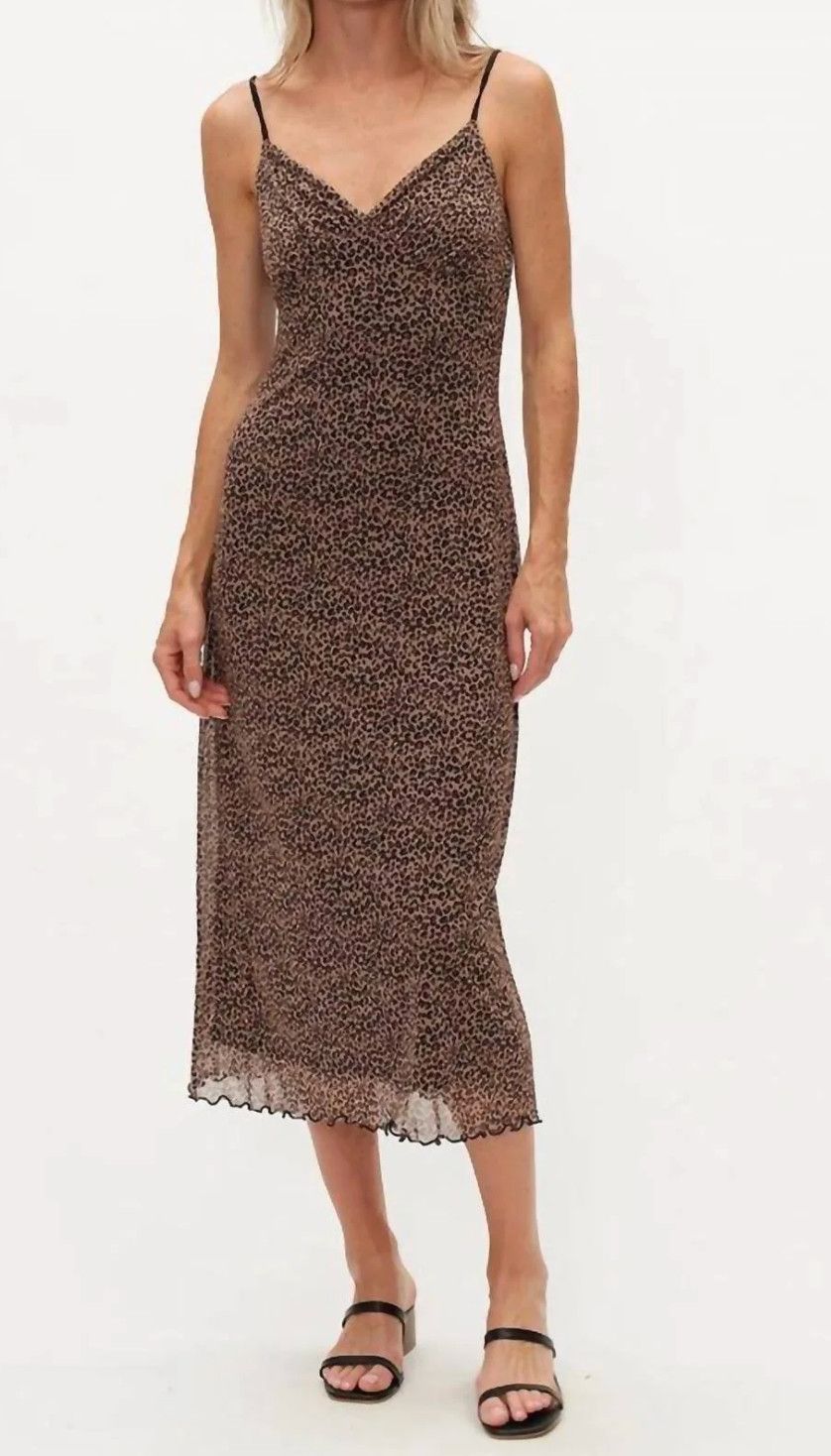 TANK SLIP DRESS, Color: CHEETAH PRINT, Size: XS