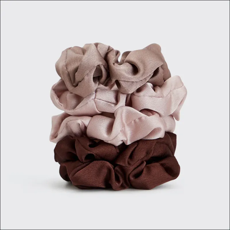 SATIN SCRUNCHIES 5PK