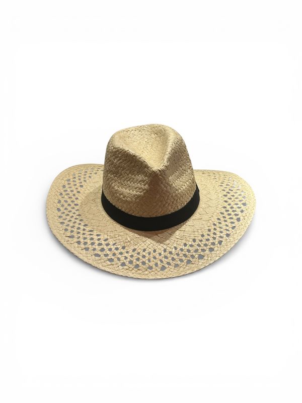 BASKET WEAVE STRAW HAT