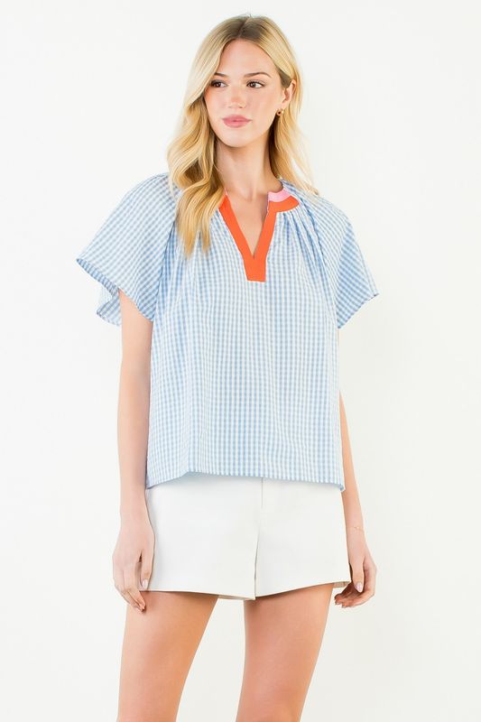 GIMGHAM PATTERN  TOP