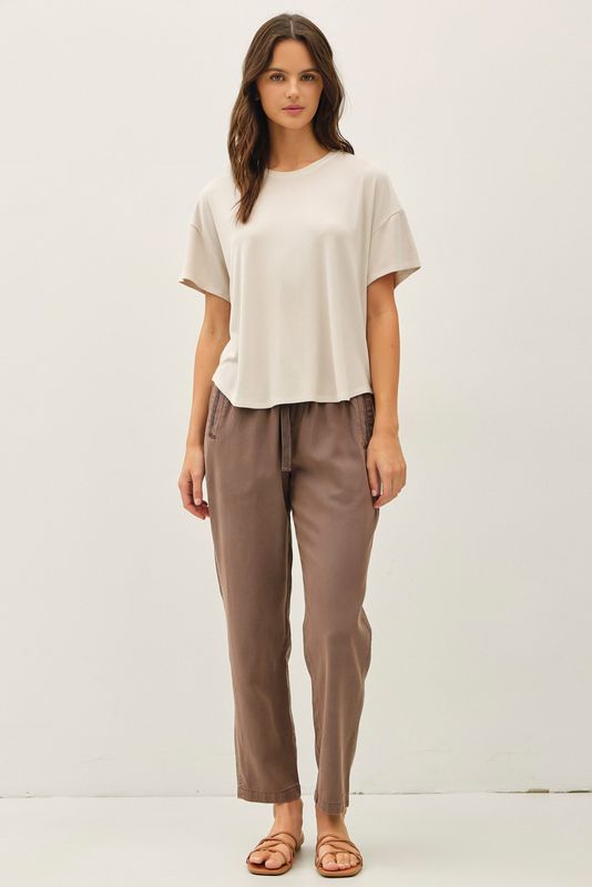 GARMENT DYE RIBBED BOXY FIT T-SHIRT