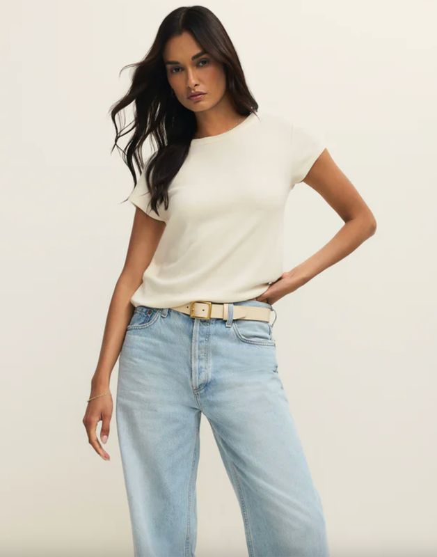 RENAE RIBBED SHORT SLEEVE TOP