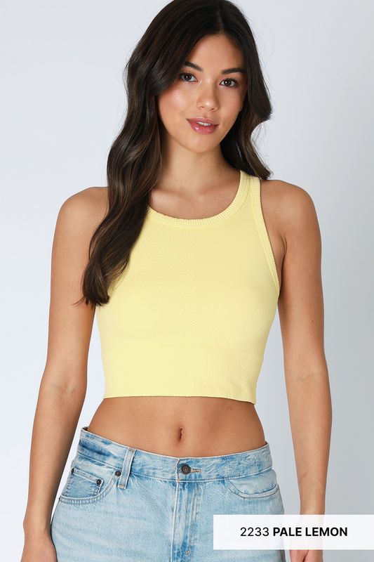 CHEVRON HIGH NECK CROP TOP