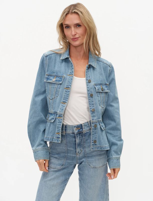 HARLOW DENIM PEPLUM JACKET