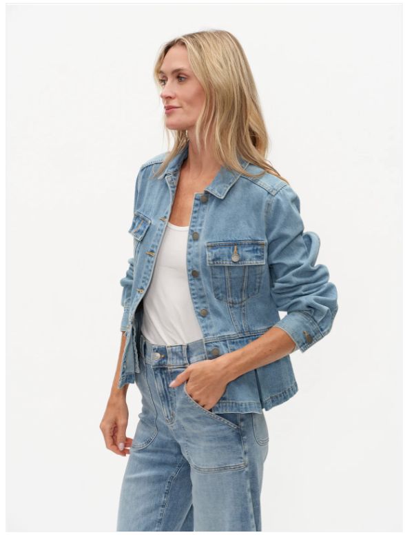 HARLOW DENIM PEPLUM JACKET