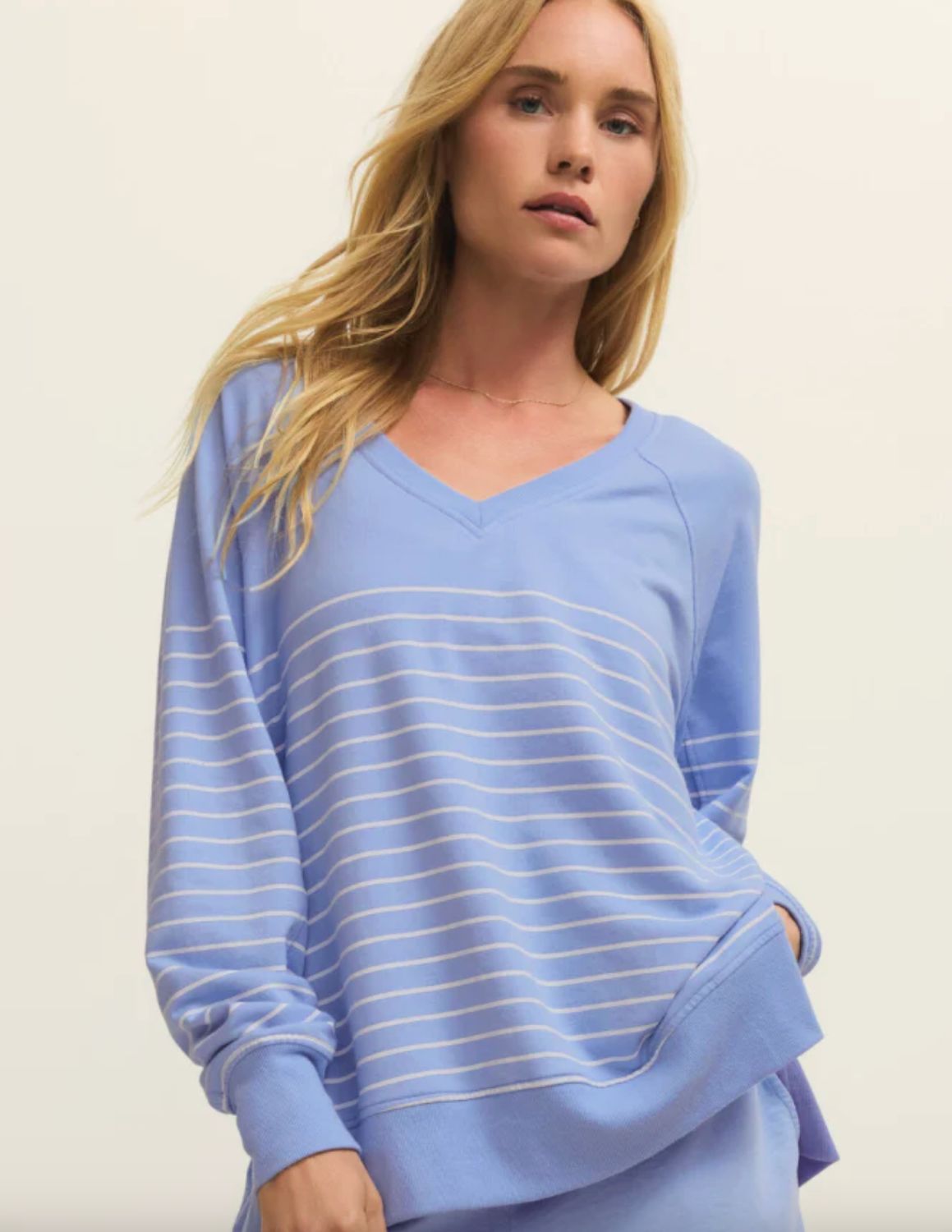 WEEKENDER STRIPE VNECK TOP