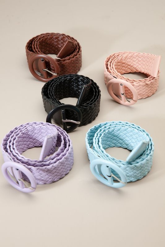 COLORED BRAIDED CIRCLE BUCKLE