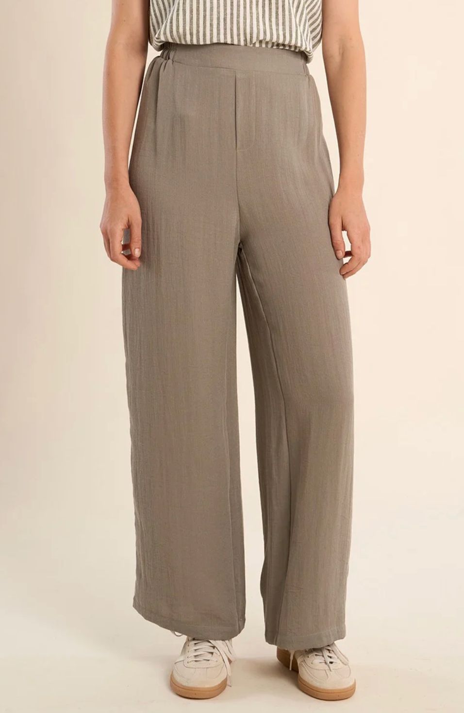 LIGHT WOVEN ELASTIC WAIST PANT